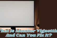 How does display vignetting vary from IPS Glow