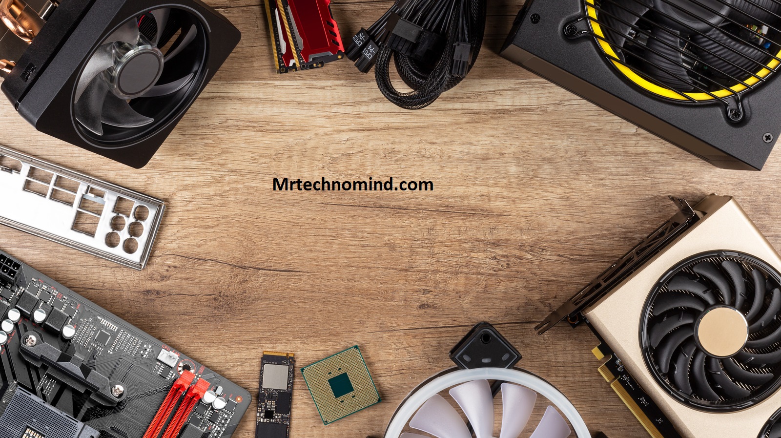 Modern,Desktop,Computer,Hardware,Components,On,Wood,Desk,Table,Background.