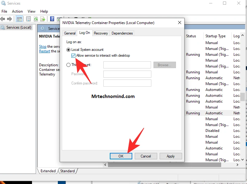 In the Properties window, set the ‘Startup type’ as ‘Automatic’ and ensure the service status is ‘Running’. If not, click on 'Start'.
