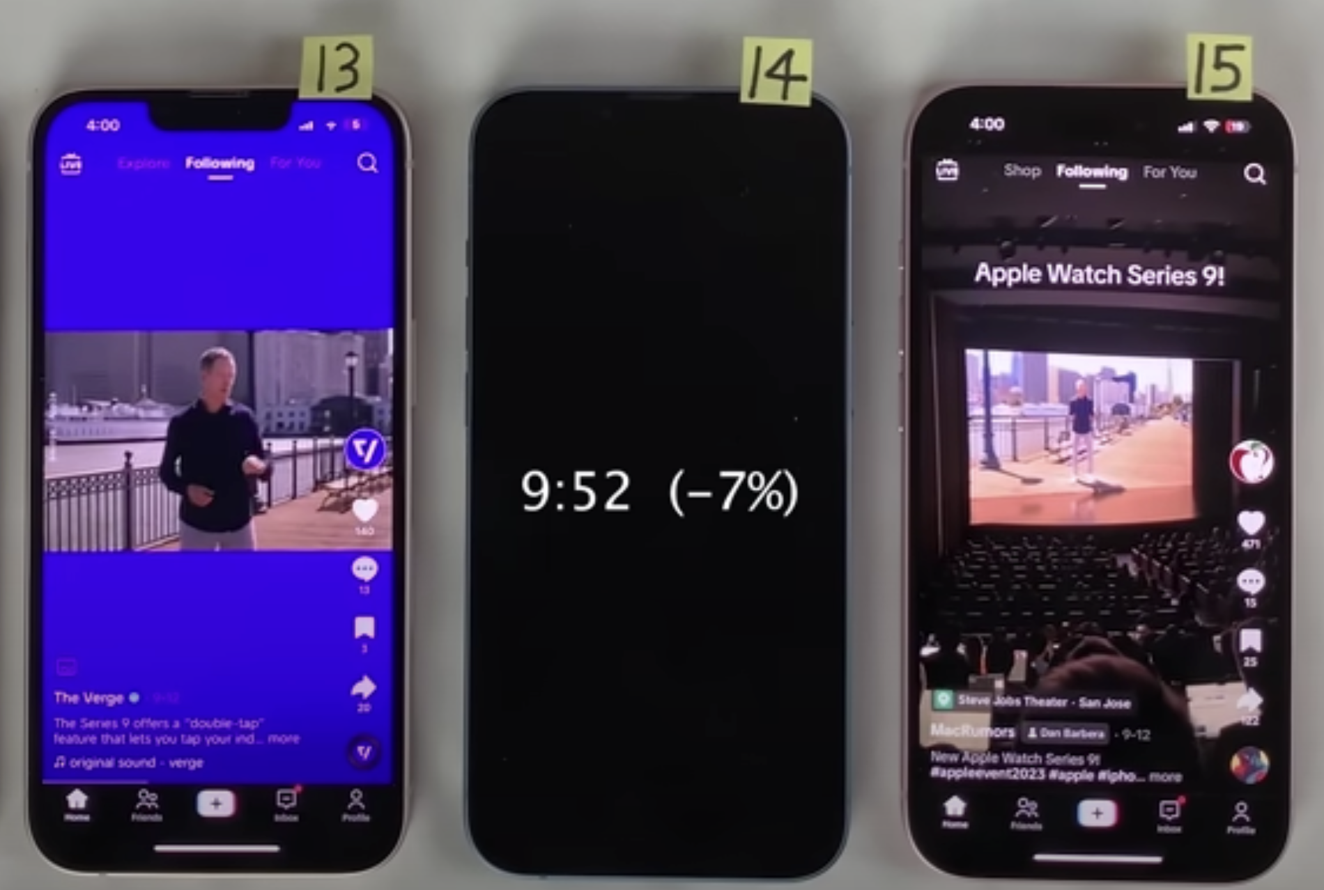 iPhone 15 vs iPhone 14 vs iPhone 13 Battery Life Drain Test